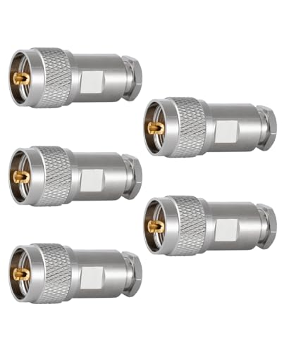 Vecys 5PCS PL-259 UHF Male Connectors 50 Ohm PL259 Male Plug Five-piece Set Crimp RF Coax Connector Adapter for RG58 VLMR195 RG142 RG400 Low Loss Coax Cable - Image 3