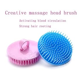 Aroveea Hair Scalp Brush Dandruff Cleaning Brush Shower Scalp Shampoo Brush Scalp Massager Pack of 4(Blue and Pink)