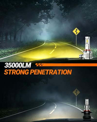Image of SEALIGHT H10 LED Fog Light Bulb Yellow, 9140 9145 Fog Lights, 35000LM 3500K