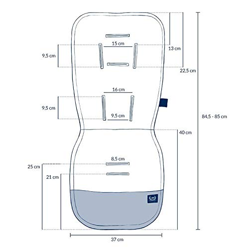 La Millou Organic Jersey Collection Kinderwagen-Pad, Kappadokienhimmel, Samt, Taubenblau