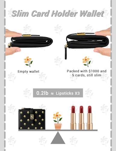 Image of YINHEXI Women's Wallet, Faux Leather, Water Resistant, Black, Unisex
