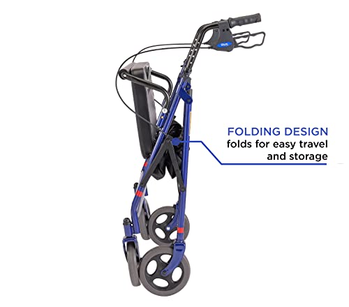 Invacare Bariatric Rollator, 500 Lb. Weight Capacity, Flip-Up Padded Seat, 66550, Blue #TOP7