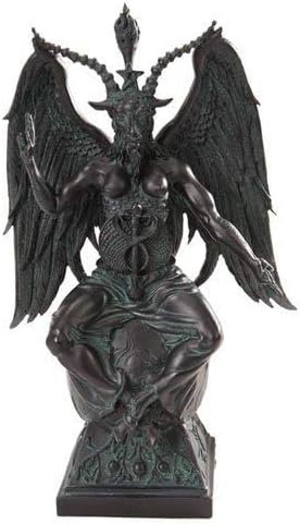 Pacific Giftware Large Baphomet On Pedestal in Faux Stone Finish Statue