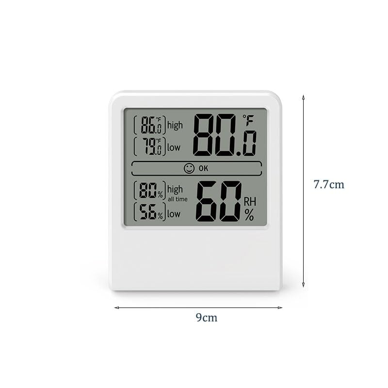 ABS Digital Display Thin Model Electronic Hygrometer Indoor Magnetic Attraction Bracket