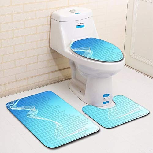 KGDUYH Antideslizante Rectangular + T + O Forma de celosía de Color-Forma de Tres Piezas WC para baño (Color : E, Size : 50 * 80cm)