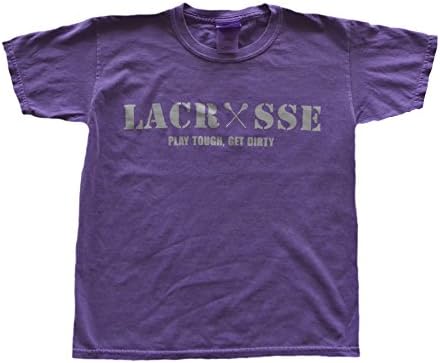 JANT girl Lacrosse Neon Purple Youth T-Shirt with Metallic Silver Logo (YL)