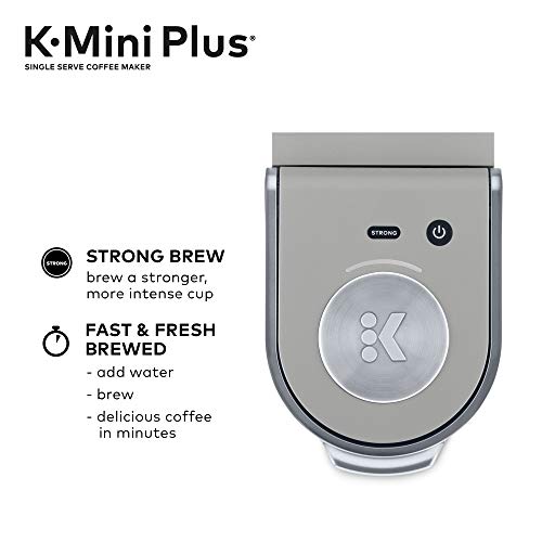 Keurig K-Mini Plus Coffee Maker, Single Serve K-Cup Pod Coffee Brewer, 6 To 12 Oz. Brew Size, Stores Up To 9 K-Cup Pods, Studio Gray #TOP2