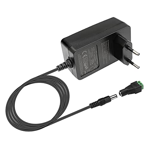 LE Adaptador de Corriente Estándar Europeo DC 12V 2A, Fuente de Alimentación para Tiras LED 100-240V, Transformadores Máximo 24 W
