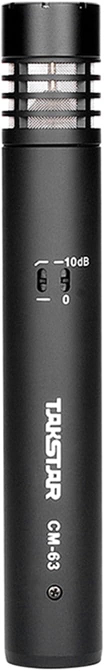 TAKSTAR Instrument Microphone with Clip, Cardioid Condenser Professional Instrument Mic, XLR Gold-Plated Diaphragm Sound Head Microphone for Studio, Instrument, Interview, Radio Stations CM-63