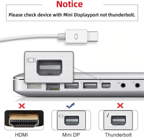 YMY Adapter USB C na mini DisplayPort (4K przy 60 Hz), konwerter USB 3.1 typu C na Mini DP, kompatybilny z laptopami USB-C na wyświetlacz kinowy LED z obsługą Mini DP, monitor, projektor itp. (szary)