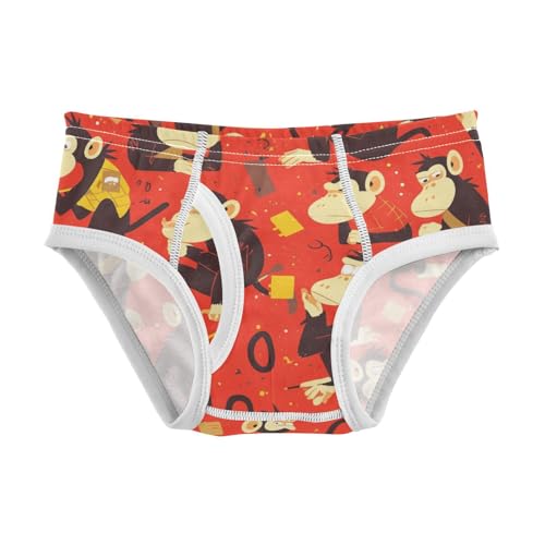 Monkey Red Toddler Boys' Pure Cotton Kids Underwear Cute Children Panties
