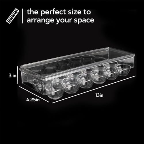 Image of INKULTURE Acrylic Egg Storage Box or Egg Trays for Refrigerator with Lid & Handles Egg Tray Box for 12 Egg | Long Clear & Unbreakable