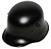 Hyuanpower German World War I M16 M18 M1916 Helmet Replica Black with Cowhide Lining and Chin Strap, 1PK