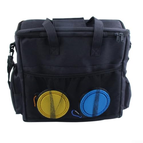 Bolsa de viaje para mascotas para evitar el desorden con compartimento grande y cuencos 4