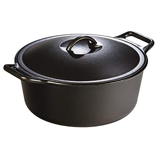 Lodge BOLD 7 Quart Seasoned Cast Iron Dutch Oven, Design-Forward Cookware,Black