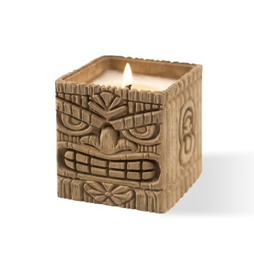 Mana Mood Sunset Island Scented Candles, Coconut & Pineapple, 9oz Large Wood Wick Candle, Soy Wax Table Torch, 60 Hours of Burn Time, Ideal Holiday Gifts for Men and Women, Perfect Summer Fragrance.