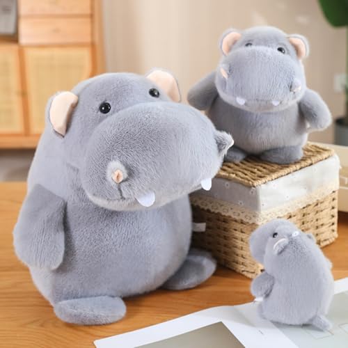 AQCQDQ Nilpferd Plüschtier, Kuscheltier, Stofftier, Plüsch Spielzeug, Weiche Flauschige Schmusekissen, Kinderzimmer Deko, Wurfkissen, Geschenke (12cm)