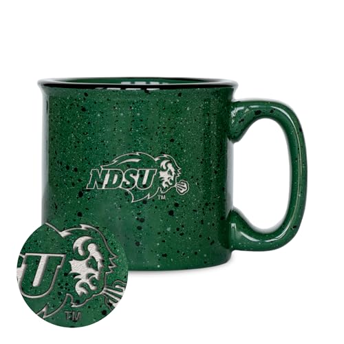 Rico Industries NCAA North Dakota State Bison Speckle 12oz Laser Engraved Campfire Mug