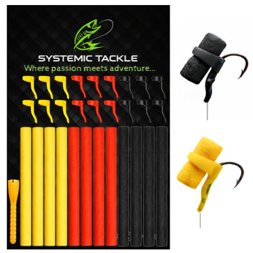 EUROKAN TACKLE Zig Rig Foam Carp Fishing - ZIG RIG KIT FOR CARP FISHING - Black Red Yellow Foam Sticks - 6mm - UK POST