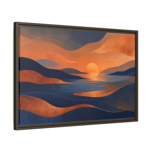 Toile encadrée grand format pour habiller le mur vide au-dessus du canapé