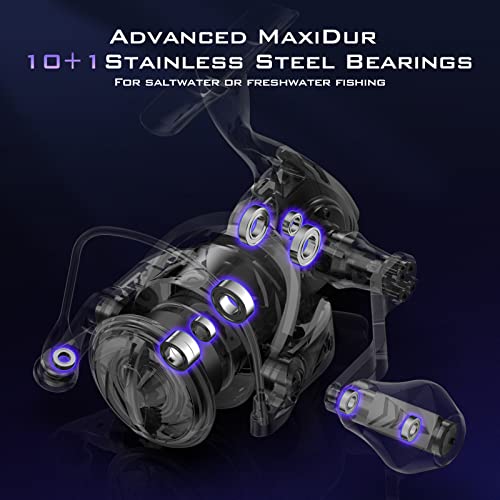 Kastking Megajaws Elite Spinning Reel,Size 2500 Fishing Reel, 6.2:1 High Speed Gear Ratio, Shallow Face Spool, Ultra Lightweight 6.5Oz #TOP6