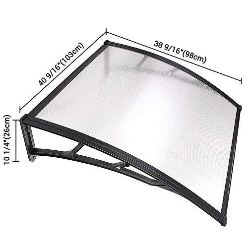 Yescom 39"X 39" Door Window Outdoor Awning Patio Cover Uv Rain Snow Protection One-Piece Polycarbonate Hollow Sheet #TOP4