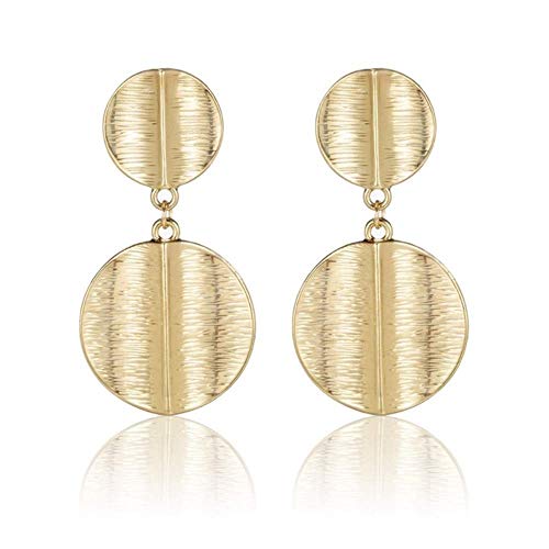 SGDBBR Geométrico Doble Redondo exagerado cuelga brincos e Pendientes de Disco de joyería de Oreja de Moda para Mujer Bonito Regalo de Fiesta