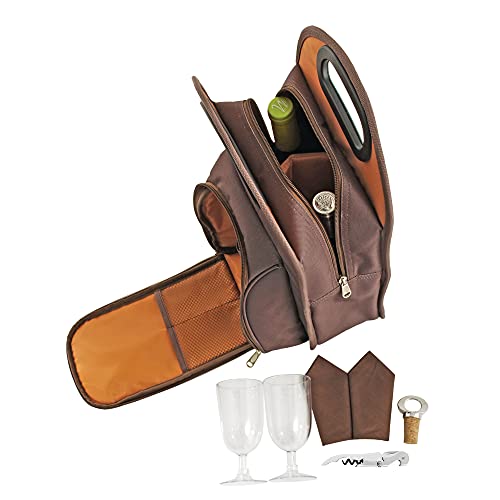 True Metro: 2-Bottle Insulated Totes, Brown #TOP1