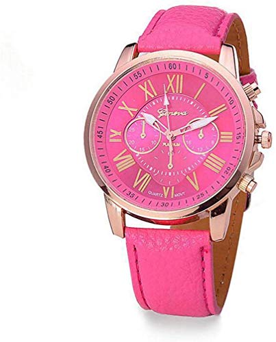 Damenuhr Genf DREI Augen Doppelschicht Römische Ziffern Gürtel Uhr Edelstahl Quarzuhr