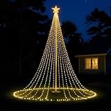 VIHOSE 26ft 1450 LEDs Flagpole LED Christmas Tree for 25ft Flag Pole Outdoor...