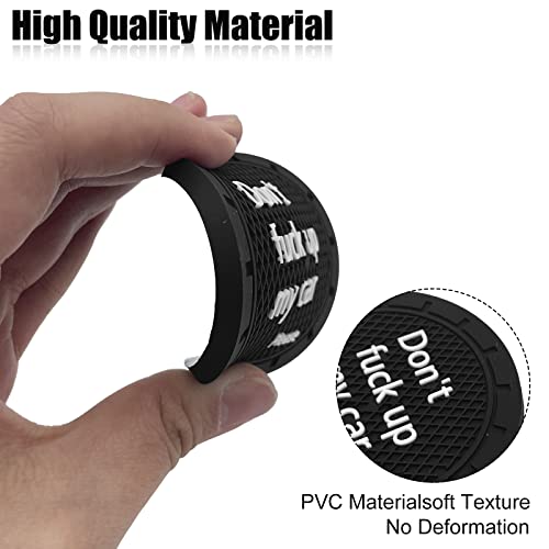 4Pcs Car Cup Holder Coasters, Don't Fuck Up My Car Please, Universal Non-Slip Cup Holder Embedded Decorative Funny Coaster, Vehicle Interior Accessories Universal For Car, Suv, Truck(Black) #TOP5