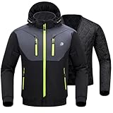 BORLENI Winter Motorcycle Jacket Mens CE Armored Cold Weather Motorbike Riding Jackets with thermal Liner Hood Windproof XL