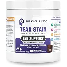 Progility Tear Stain Soft Chews for Dogs Daily Eye Health Support That Helps Minimize Tear Stains, Advanced Eye Health Formula with Probiotics 80 Count