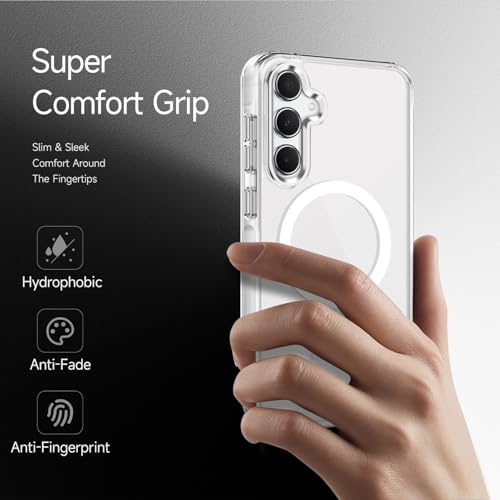 Image of REALCASE for Samsung Galaxy A35 5G | Magnetic Clear Case | Durable, Scratch-Resistant | Slim Transparent Compatible with MagSafe | Protective TPU Bumper Back Cover for Samsung Galaxy A35 5G