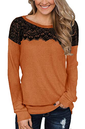 For G and PL Women's 2024 Fall Winter Long Sleeve Crewneck Lace Top Shirt Dressy Casual Elegant Sweatshirt