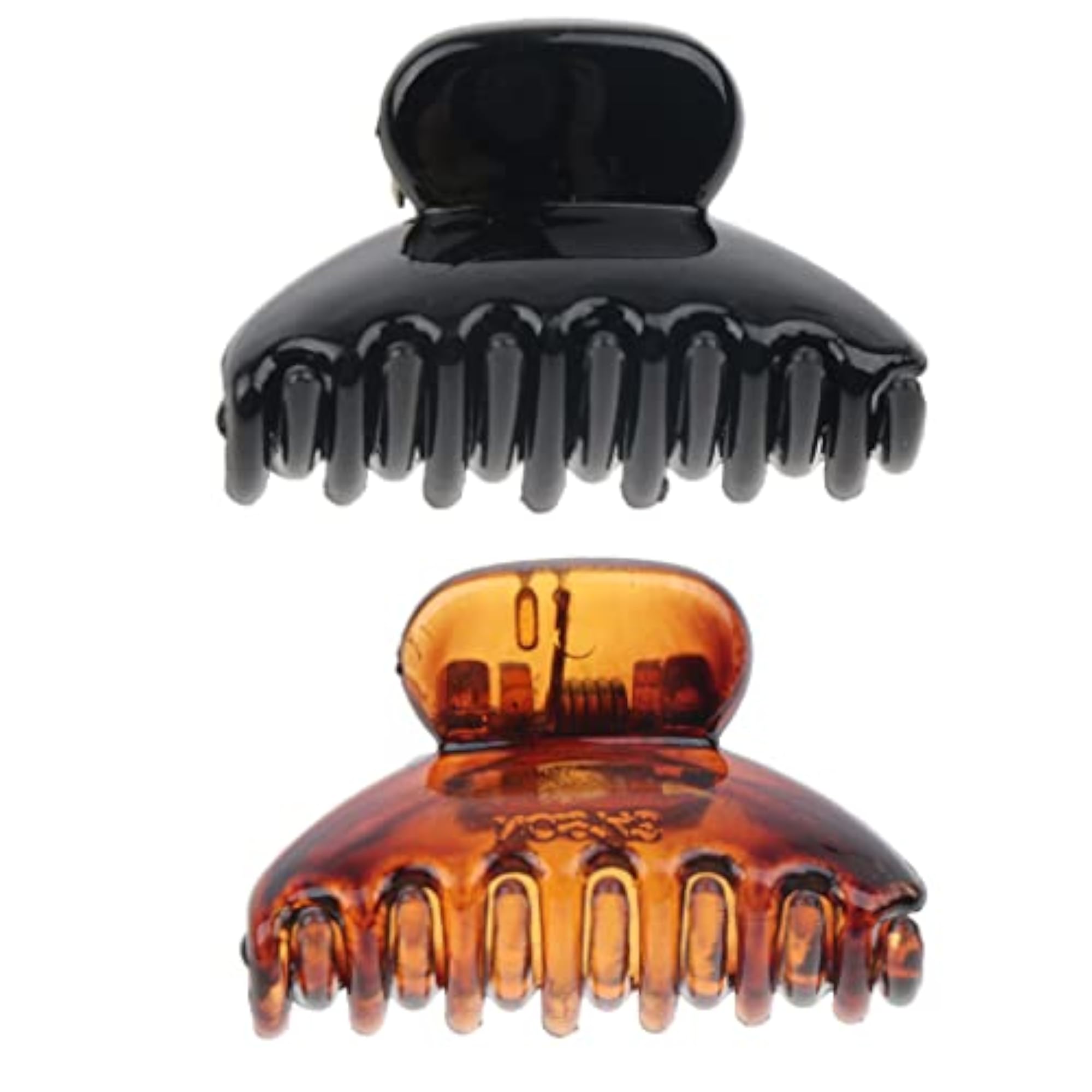 12 Mini Plastic Hair Claws for Women, Black