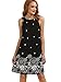 ROMWE Women's Summer Sundress Floral Printed Sleeveless Casual A Line Dress Black L