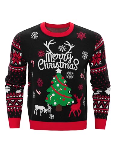 Jezonga Weihnachtspullover Herren Lustig Ugly Christmas Sweater...