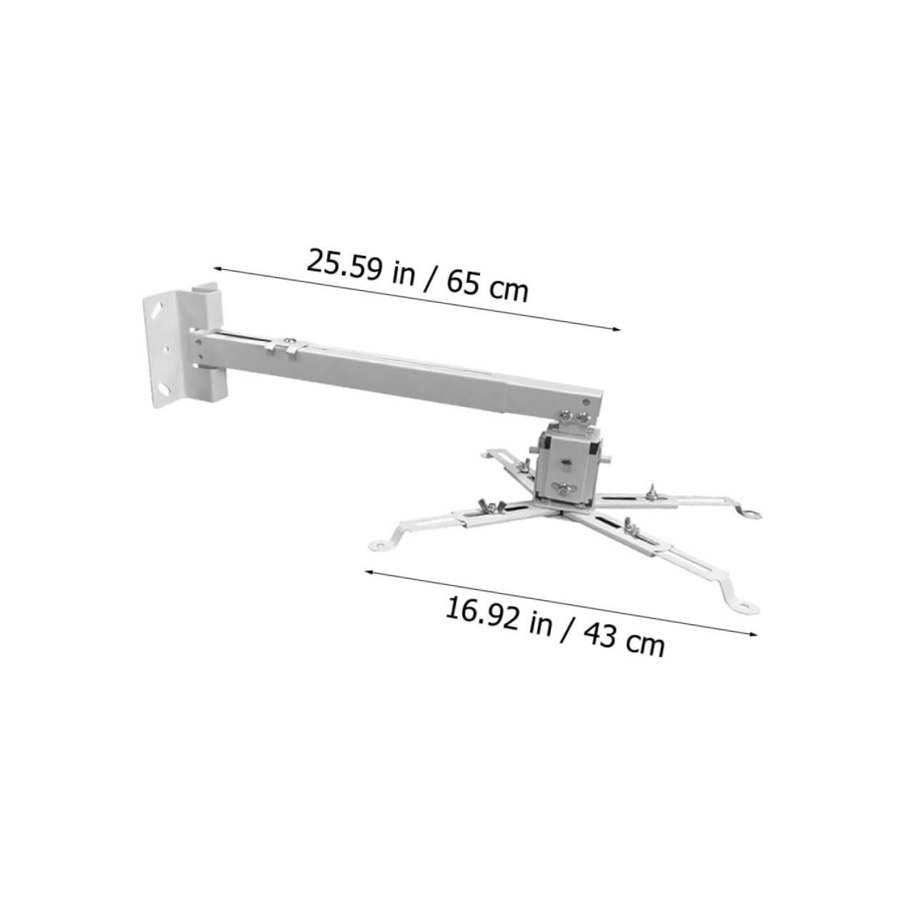 DOITOOL Support de Plafond pour Vidéoprojecteur en Acier au Carbone, Longueur Réglable 40-65cm, Installation Facile pour Usage Domestique