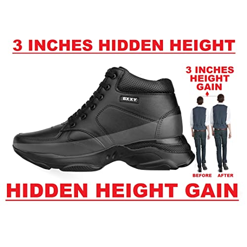 Image of YUVRATO BAXI 3 Inch Hidden Height Increasing Casual Outdoor Sneakers Boots.Height Elevator Boots