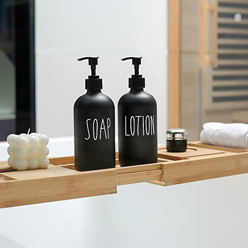 Momeemo Matte Black Soap Dispenser Bathroom Set, Contains Hand Soap Dispenser And Lotion Dispenser. Bathroom Soap Dispenser Set Suitable For Bathroom Decor Farmhouse Style. (Black) #TOP2