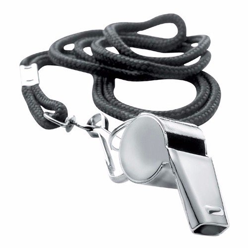 Wideskall® Metal Referee Whistle Lanyard Emergency Survival w/Black Neck String