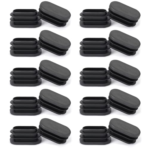 OSDUE 30 * 15mm Ovale Bouchons à lamelles,20 PCS Bouchons de Couverture Cache Tube en Plastique PE Bouchon Pied de Chaise Embout de Bouchon en Plastique pour...
