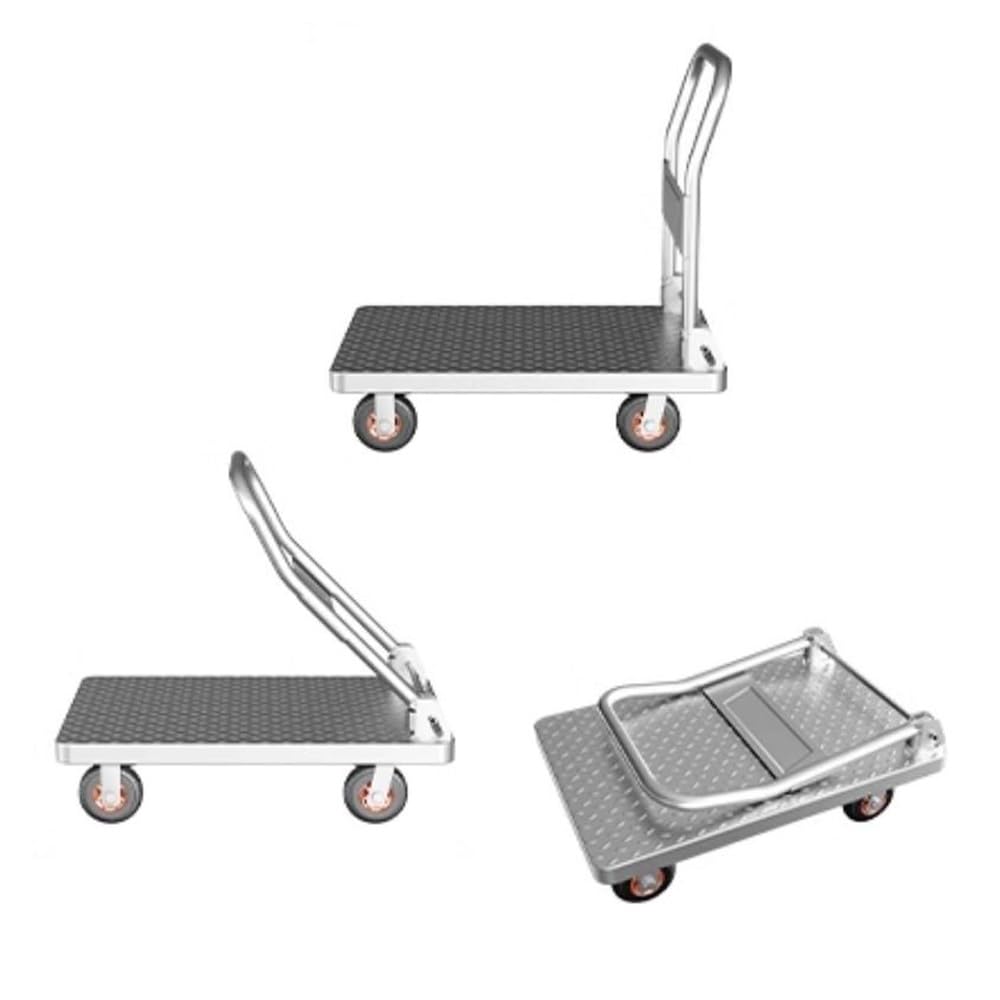 Camión con ruedas plegable Carro de placa de acero, carro de carga, transportador, carro de plataforma plana for el hogar, remolque portátil, carro pequeño plegable, carro tirado a mano Carro de plata