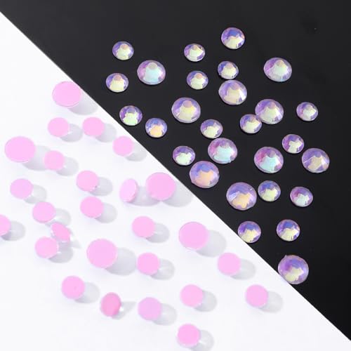 Image of F Pink Flatback Rhinestones, Glass Rhinestones for Nail Art and Craft, Glue Fix, Loose Crystal Gemstones(F Pink, SS10, 1440pcs, 2.7-2.8mm)
