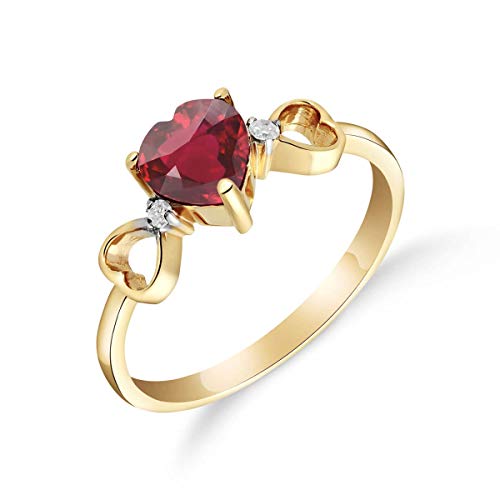 Galaxy Gold GG 1.01 ct 14k Solid White, Rose Yellow Gold The Heart of Hearts Ruby & Diamond Ring 4341