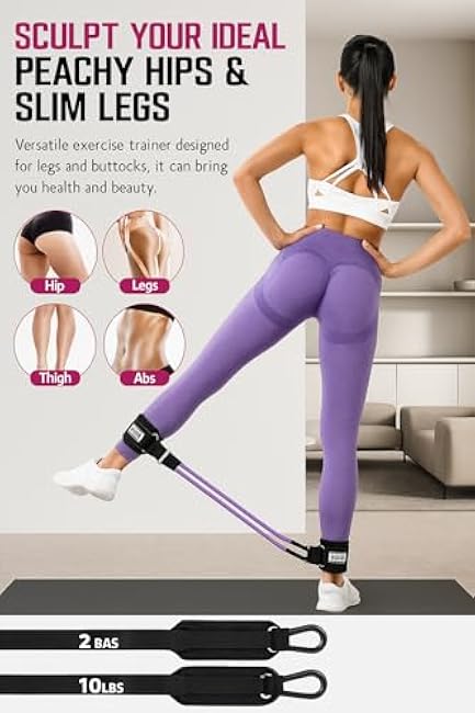 Ankle Weights & Resistance Bands Set for Women ¨C 2lb Leg Weights, Booty Bands, Thigh Straps ¨C Home Glute Workout Kit for Toning & Strength¡± Pilates, Rehab & Toning Equipment