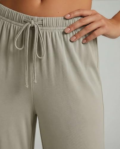 Image of Real Essentials 3 Pack: Women's Soft Palazzo Pants - Wide Leg Yoga Casual Loungewear Pajama Pj Bottoms (Plus Available)