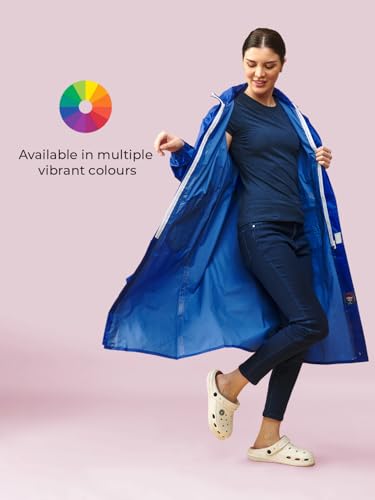 Image of LUX VENUS Solid Long Raincoat for Women