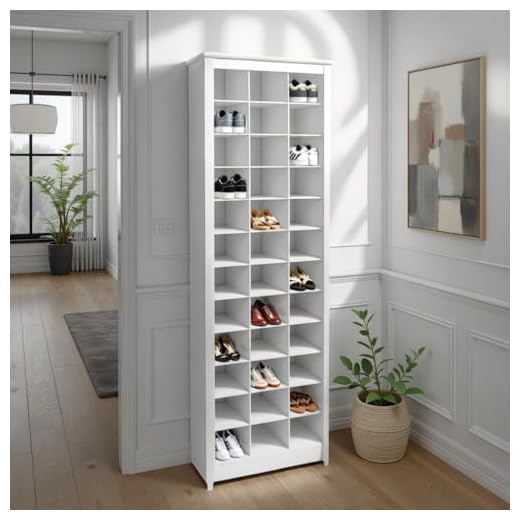 Prepac White Tall Shoe Storage Cabinet